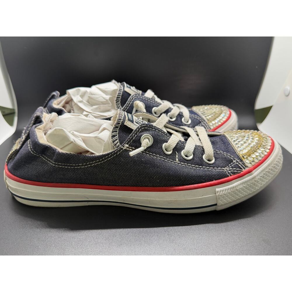Custom Converse Chuck Taylor All Star Shoreline slip-on sneakers in navy Size 10 - Picture 2 of 7